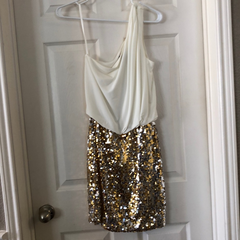 One shoulder sequin dress